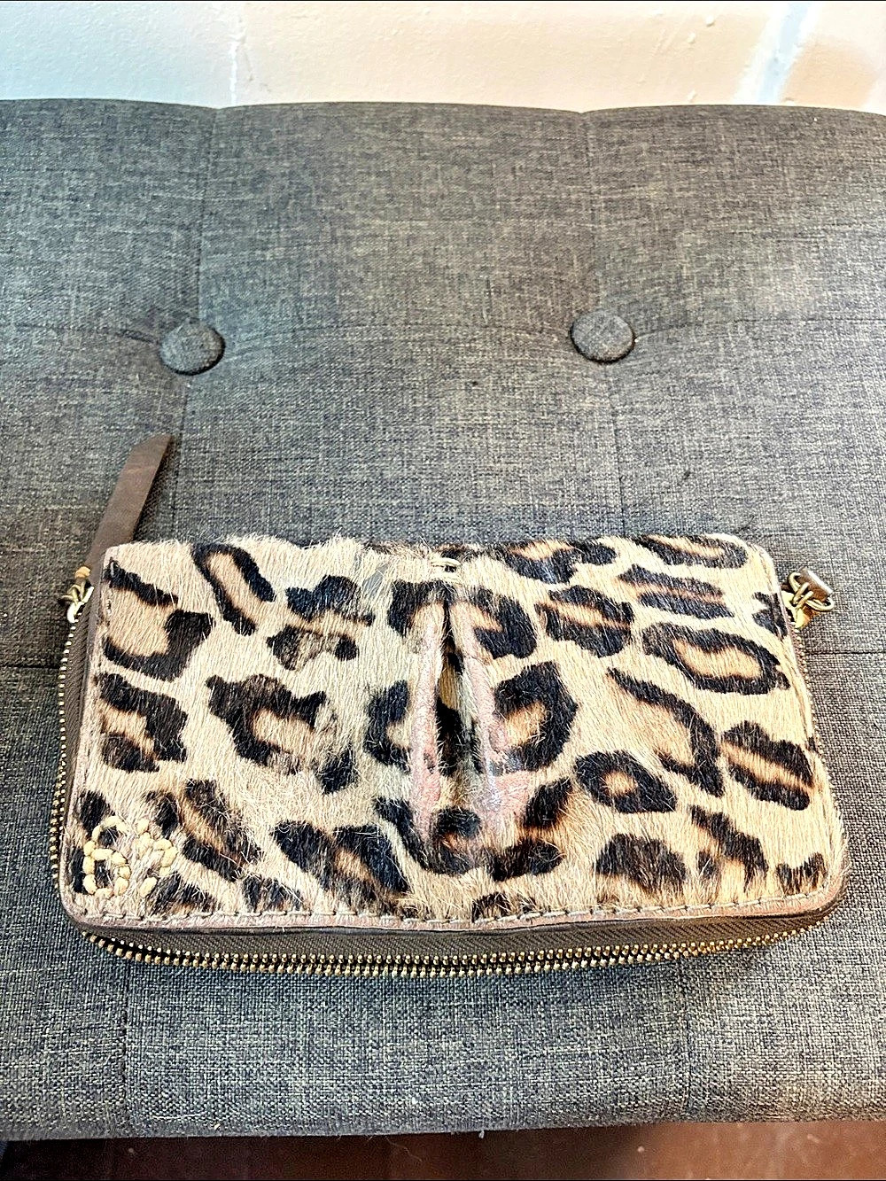 49 Square Miles Clingy Wallet in Calf Hair Brown & Black